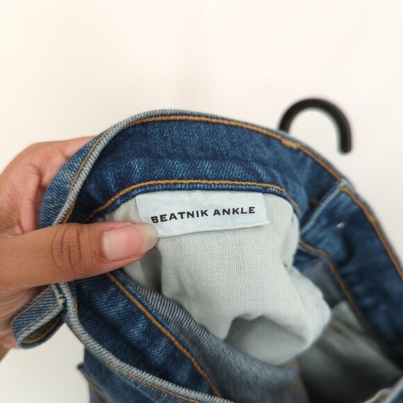 SLVRLAKE Women 28 Beatnik Jeans Promise Land Blue Ankle High Rise Slim Denim NEW - Picture 6 of 10